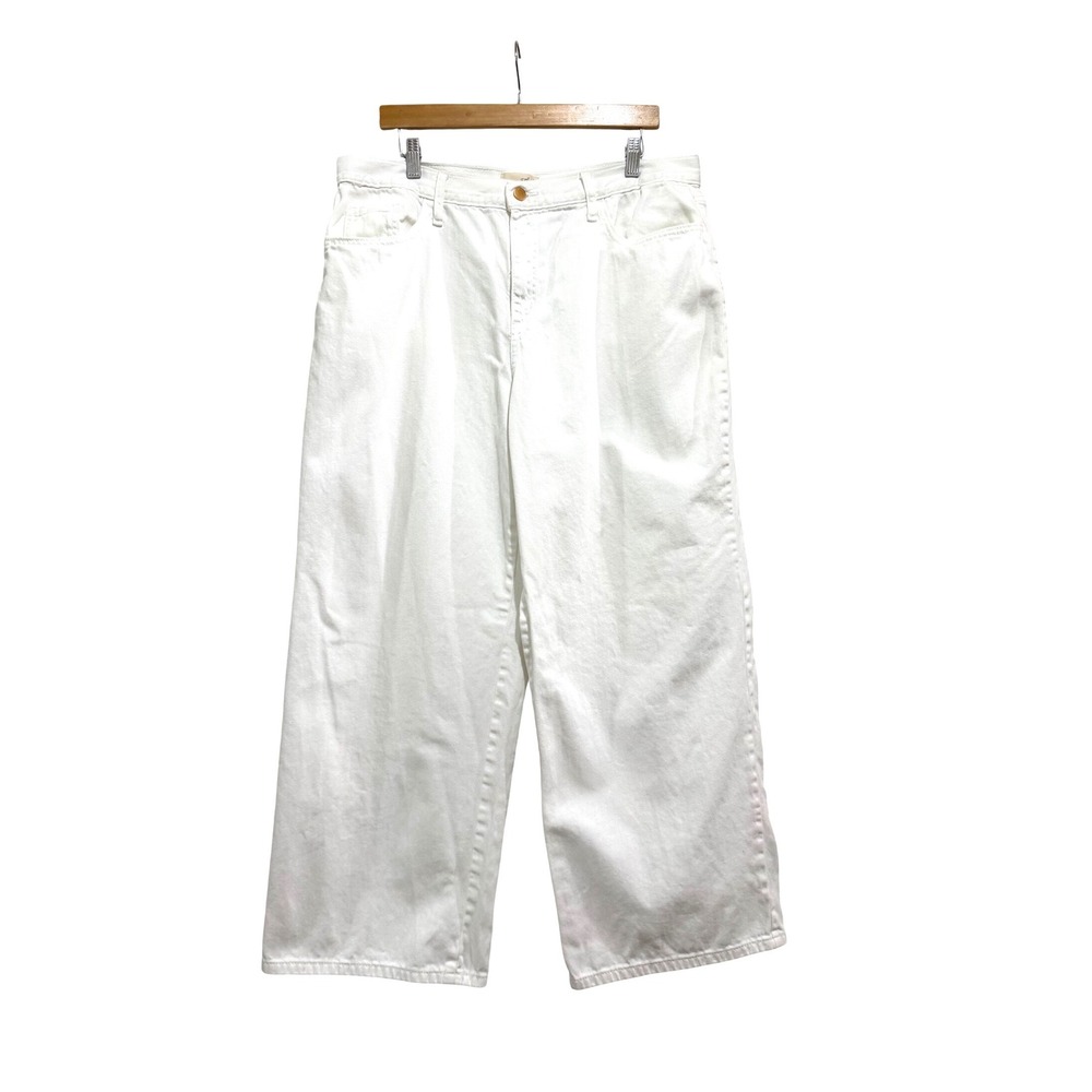 Universal Thread White Relaxed Wide Leg Jeans Womens 16S High Rise Cotton Denim